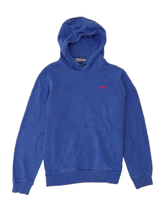 Clearance Items NIKE Mens Hoodie Jumper Medium Blue Polyester