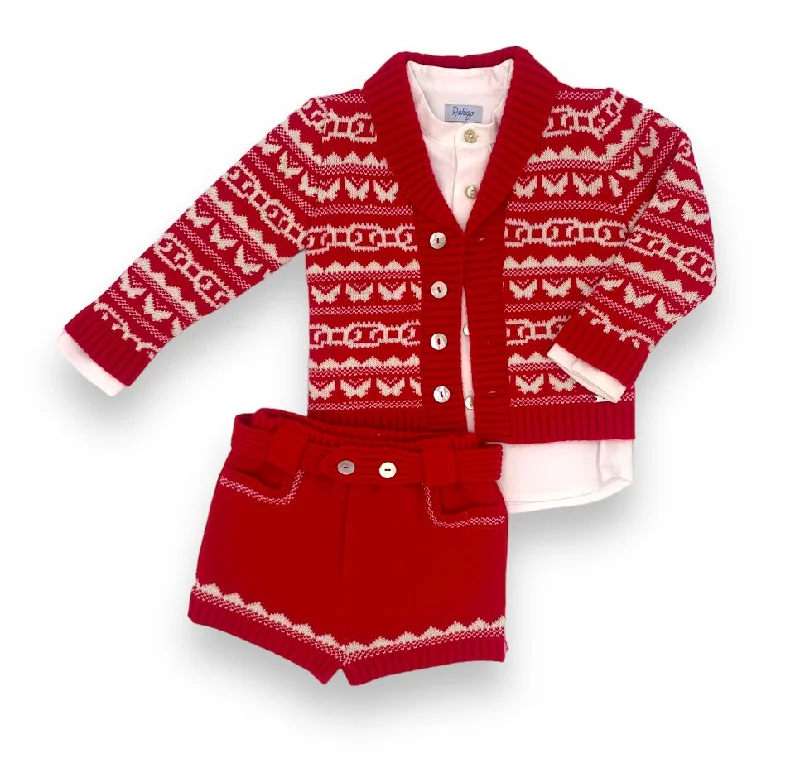 Online Only denim dressBoy Three Piece Knit Set