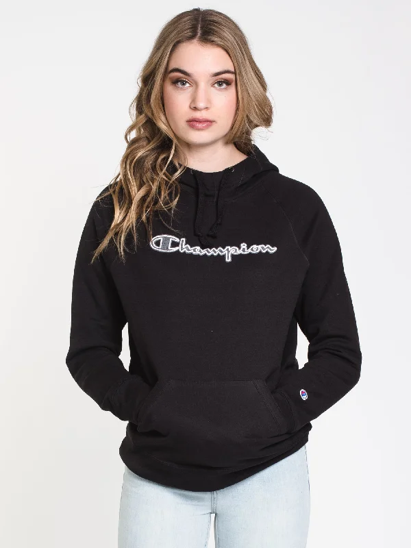 Savings Event CHAMPION POWERBLEND SCRIPT PULLOVER HOODIE  - CLEARANCE