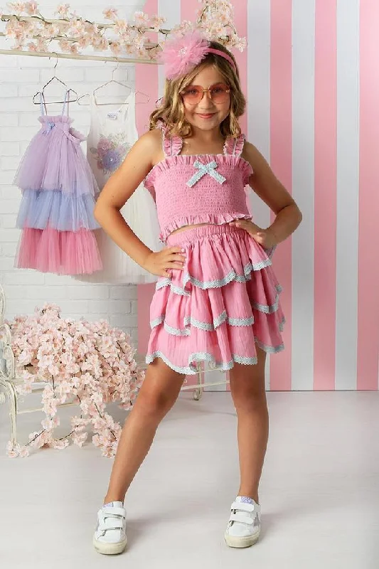 Mega Sale chic dressBlossom Pink Skirt Set