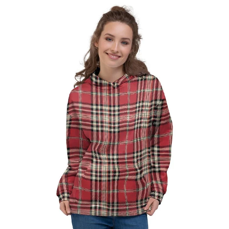Act Fast Red Plaid Tartan Scottish Women's Hoodie
