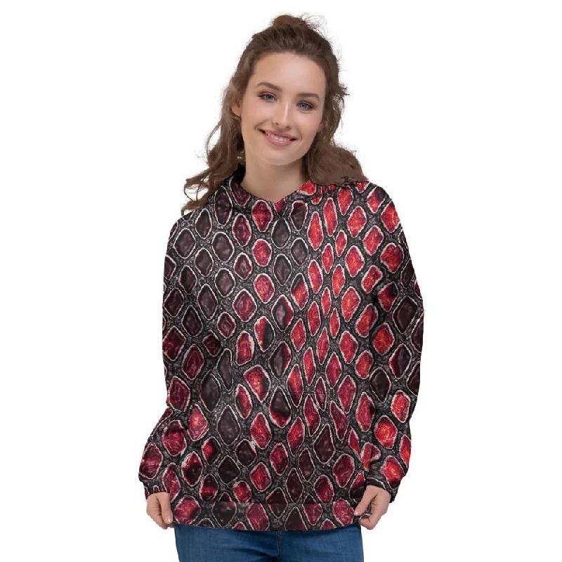 Sneak Peek Sale Red Snakeskin print Women's Hoodie