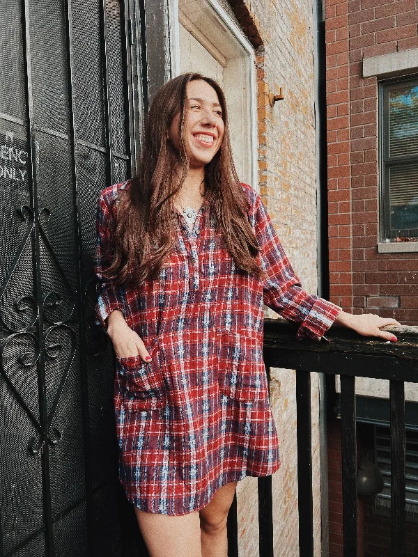 Quick Sale spaghetti strap dressWind River Plaid Flannel Dress