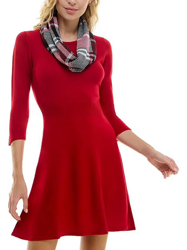 Sneak Peek Sale bodycon dressJuniors Womens Knit Plaid Sweaterdress