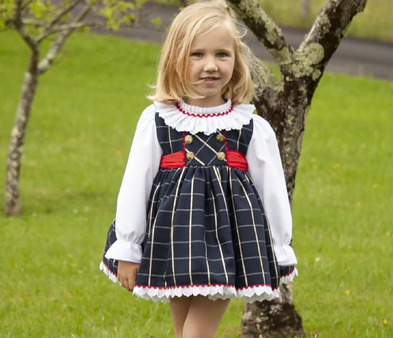 Huge Discounts casual shift dressNavy Plaid Dress