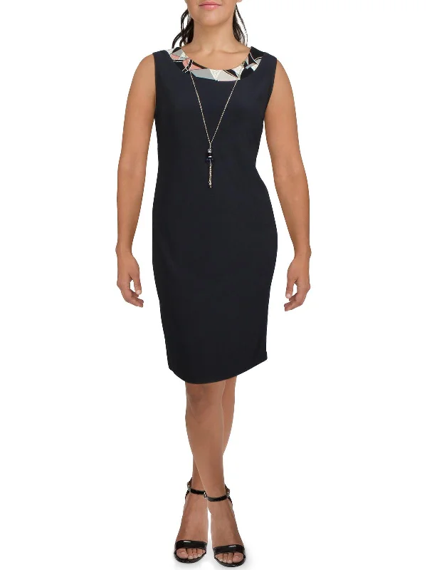 Deal Mania casual midi dressWomens Knit Sleeveless Sheath Dress
