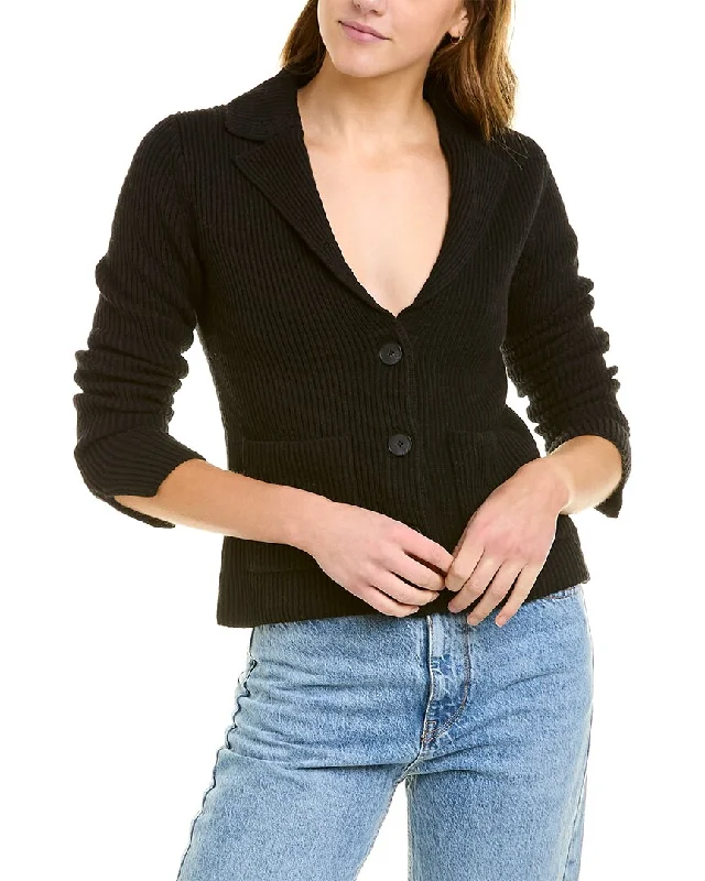 Deal Dash zippered bomber jacketWhite + Warren Knit Wool-Blend Blazer