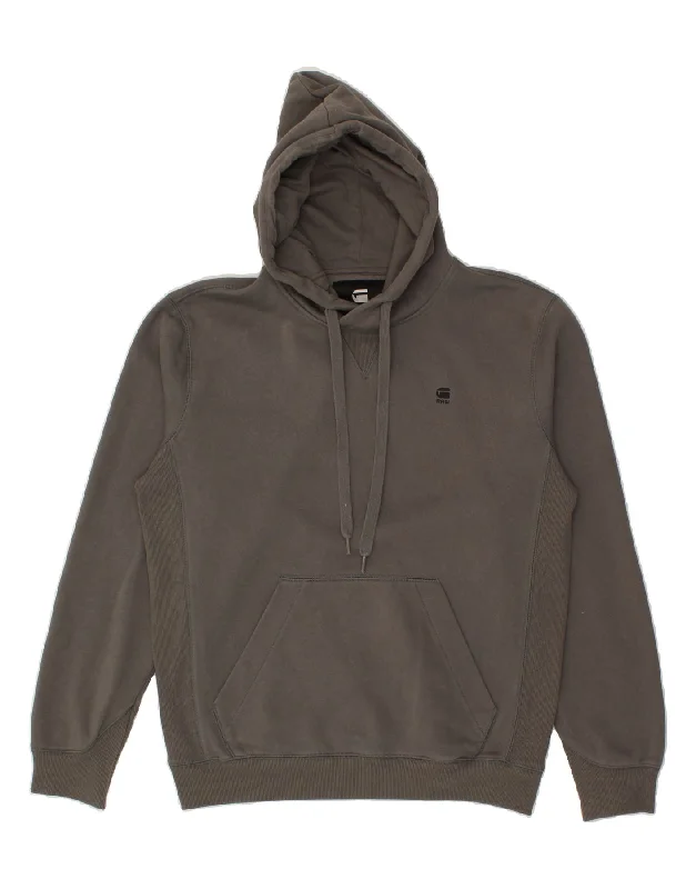 Price Rollback G-STAR Mens Hoodie Jumper Medium Grey Cotton