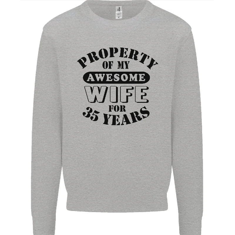 Holiday Sale athletic style hoodie35th Wedding Anniversary 35 Year Funny Wife Mens Sweatshirt Jumper Holiday Sale athletic style hoodie35th Wedding Anniversary 35 Year Funny Wife Mens Sweatshirt Jumper