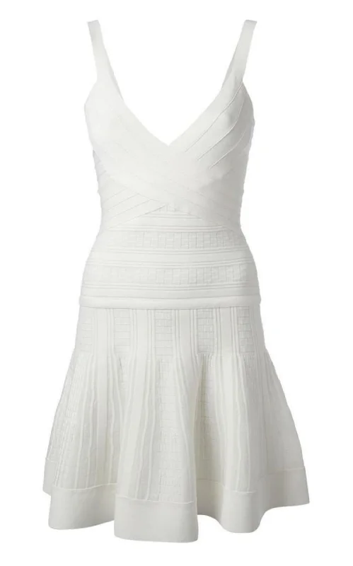 Instant Discount textured dressThana Textured Jacquard Yarn White Dress