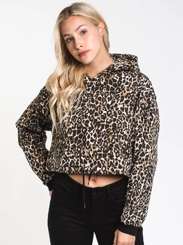 Sneak Peek Sale WOMENS KNOT IT PULLOVER HOODIE- LEOPARD - CLEARANCE
