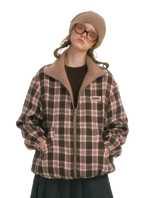 Daily Specials modern outdoor jacketReversible Fleece Plaid Jacket