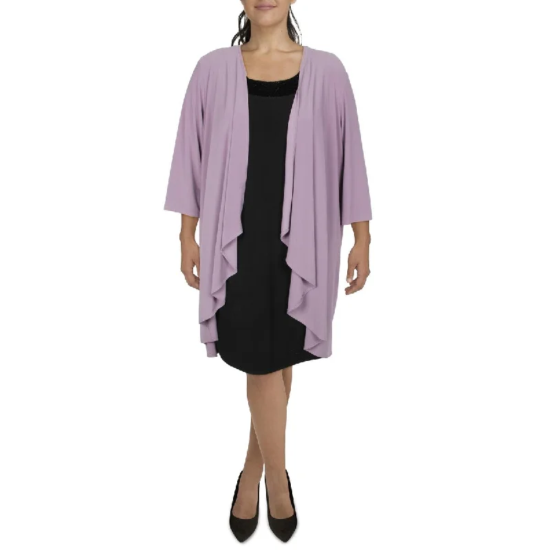 Clearance Event street style jacketPlus Womens Knit Open Front Duster Blazer
