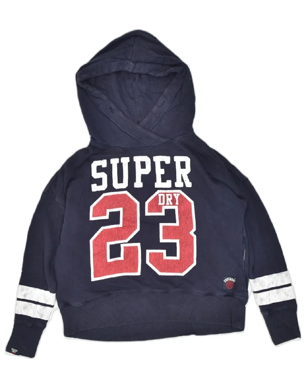 Price Buster relaxed fit hooded sweatshirtSUPERDRY Womens Crop Graphic Hoodie Jumper UK 6 XS Navy Blue Cotton Price Buster relaxed fit hooded sweatshirtSUPERDRY Womens Crop Graphic Hoodie Jumper UK 6 XS Navy Blue Cotton