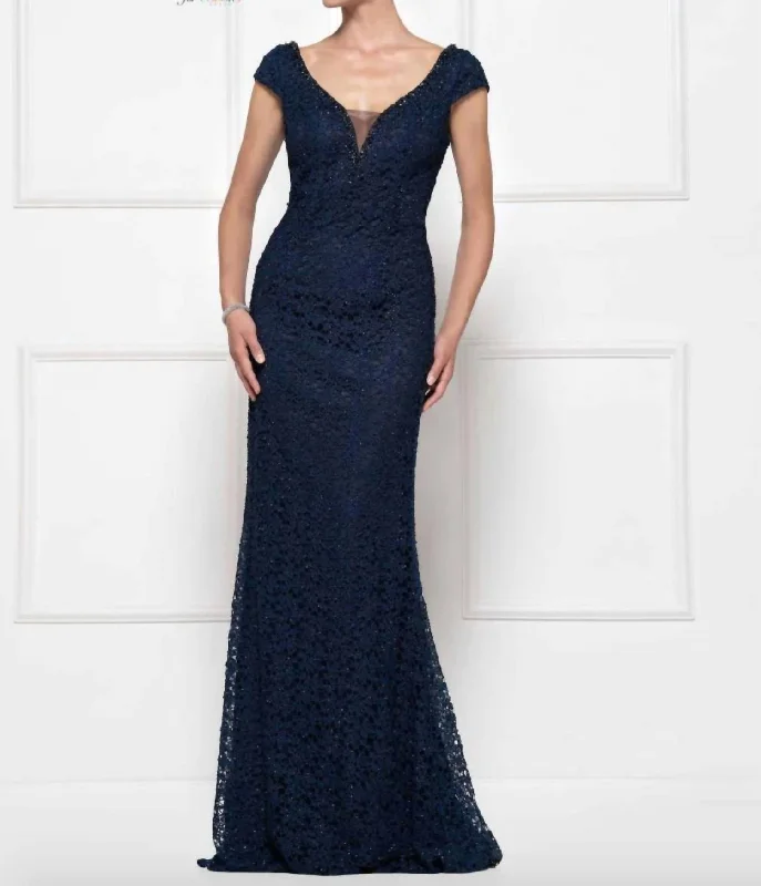 Overstock chic dressRd2656 In Navy