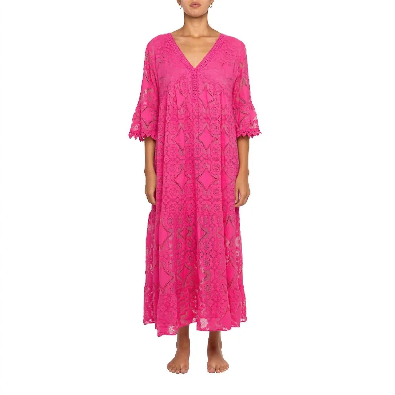Savings Event stylish dressAlmost Famous Maxi Dress In Fuchsia