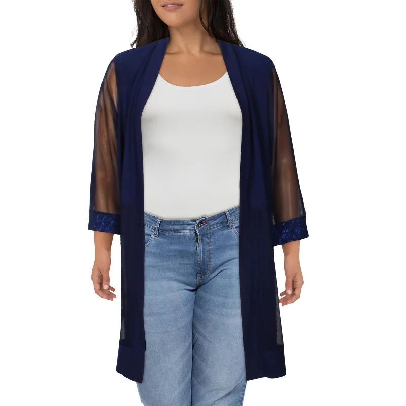 Warehouse Sale athletic windbreakerPlus Womens Glitter Open Front Jacket