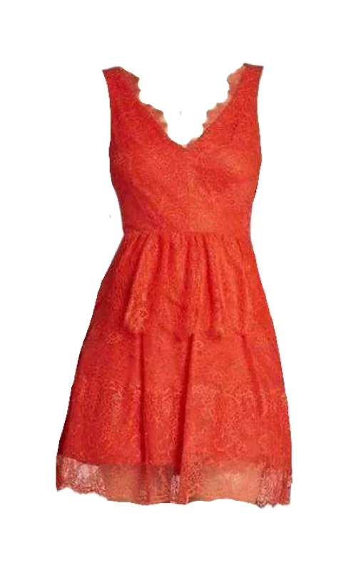 Savings Galore wool dressWilla Bright Poppy Lace Cocktail Dress