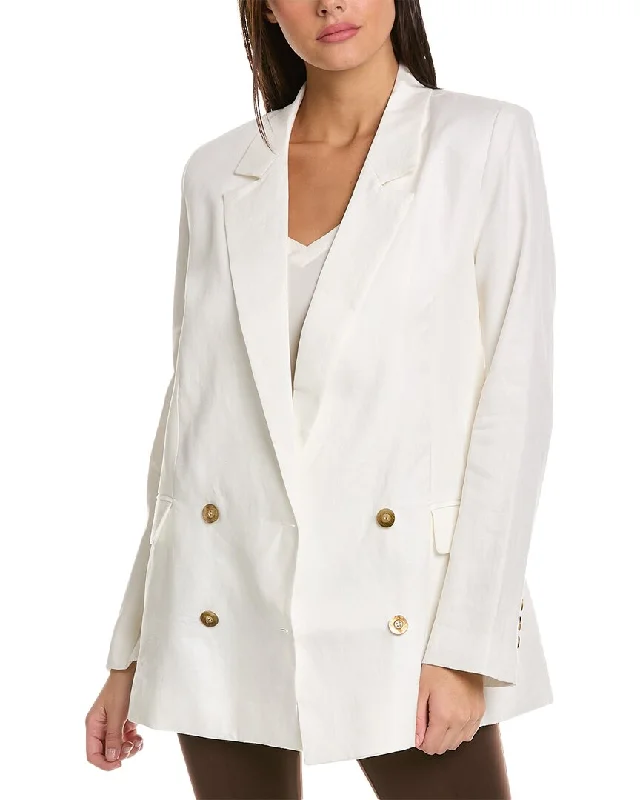 Great Deals cozy outdoor jacketNicholas Ayla Double-Breasted Linen Blazer