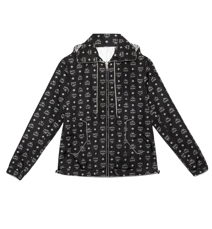 Limited Time Offer trendy bomber jacketMCM Women's Black Reflective Monogram Windbreaker Jacket S Limited Time Offer trendy bomber jacketMCM Women's Black Reflective Monogram Windbreaker Jacket S