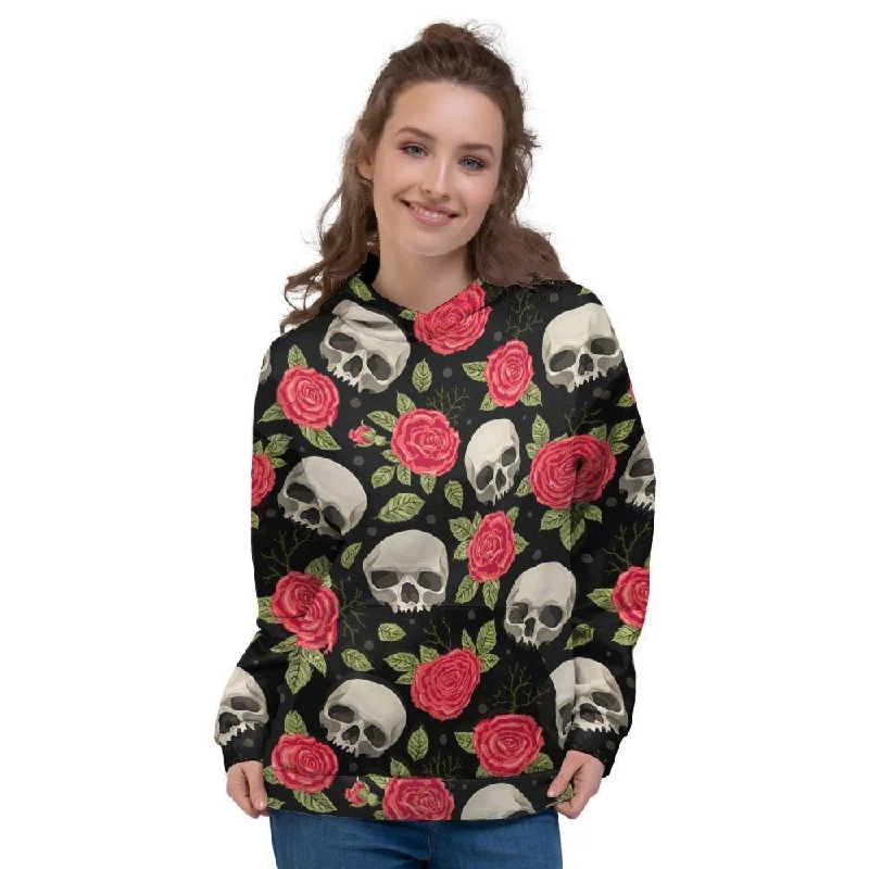Limited Time Offer Rose Skull Women's Hoodie