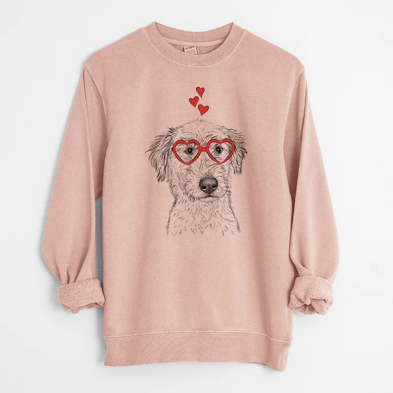 New Deals urban activewear hoodieValentine Harry the Mixed Breed Puppy - Unisex Pigment Dyed Crew Sweatshirt