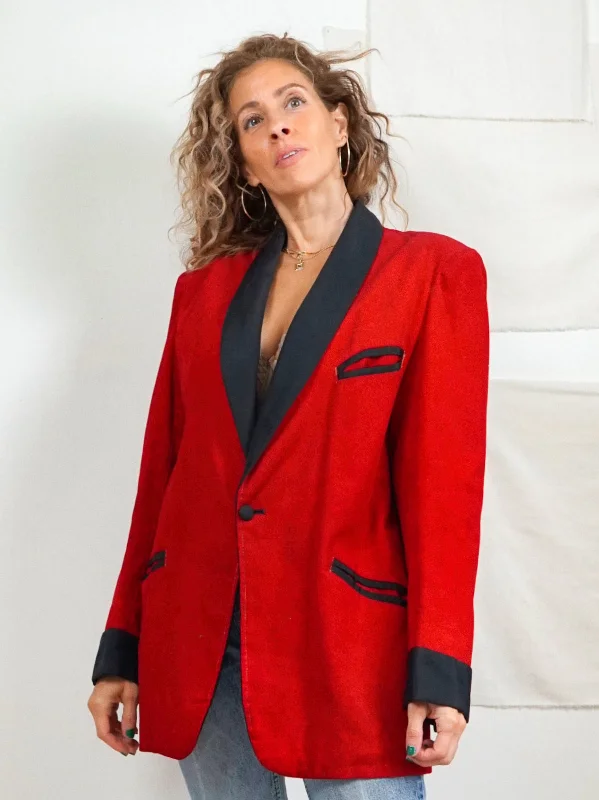 Epic Deals retro jacketVintage 50's Ruby Red Smoking Jacket