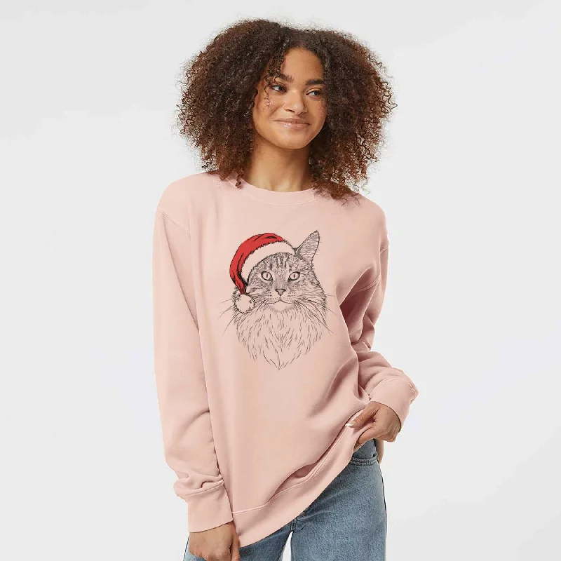 Members Only sporty casual hoodieSanta Angel the Maine Coon Cat - Unisex Pigment Dyed Crew Sweatshirt Members Only sporty casual hoodieSanta Angel the Maine Coon Cat - Unisex Pigment Dyed Crew Sweatshirt