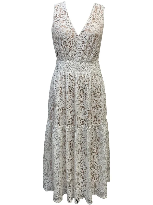Take Advantage summer floral dressPetites Womens Lace Sleeveless Midi Dress