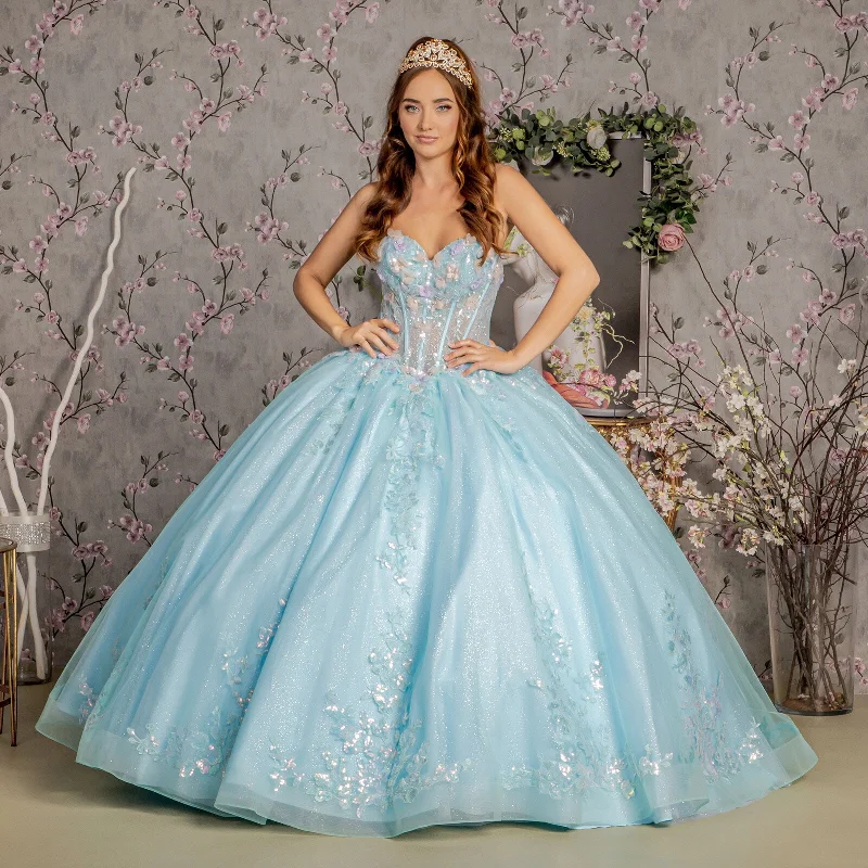 Savings Galore boho dressLong 3D Flower Quinceanera Ball Gown