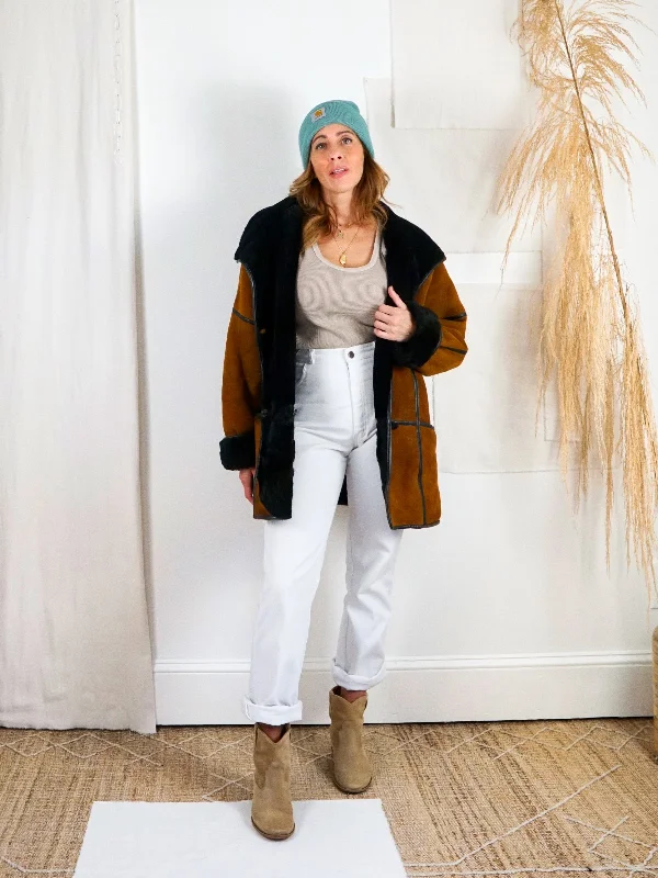 Reduced Prices casual jacketVintage Sienna Sheepskin Coat