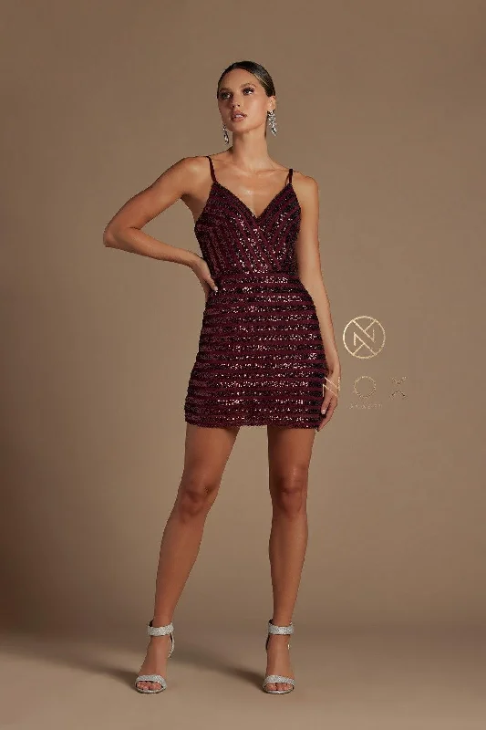 While Supplies Last puff sleeve dressShort Spaghetti Strap Formal Sequins Dress