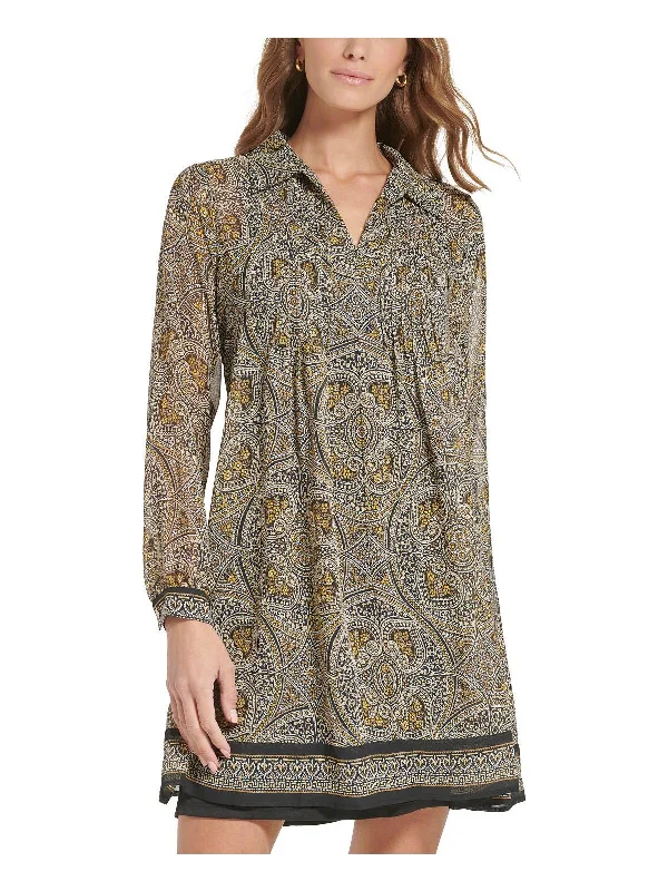 Sale Event fitted cocktail dressWomens Chiffon Printed Sheath Dress