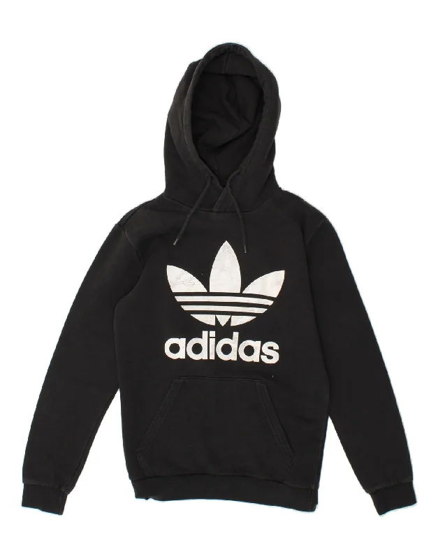 Reduced Prices ADIDAS Mens Graphic Hoodie Jumper XS Black Polyester