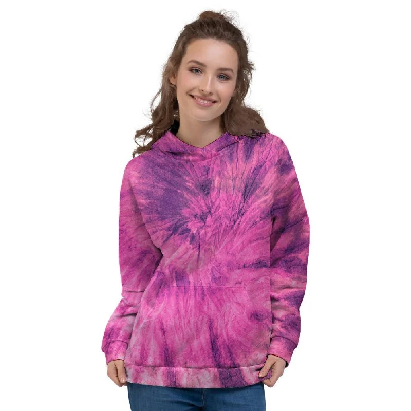 Overstock Pink Tie Dye Women's Hoodie