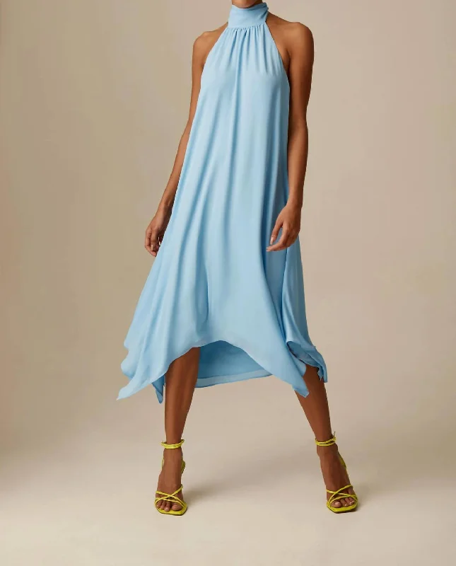 Weekend Deal stylish dressHandkerchief Halter Dress In Whisper