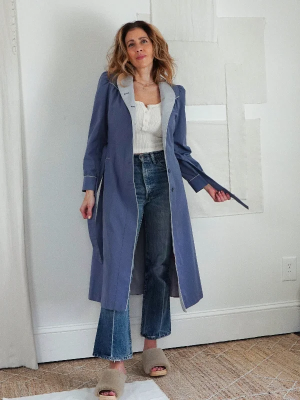 Clearance Event stylish jacketVintage Periwinkle Trench Coat