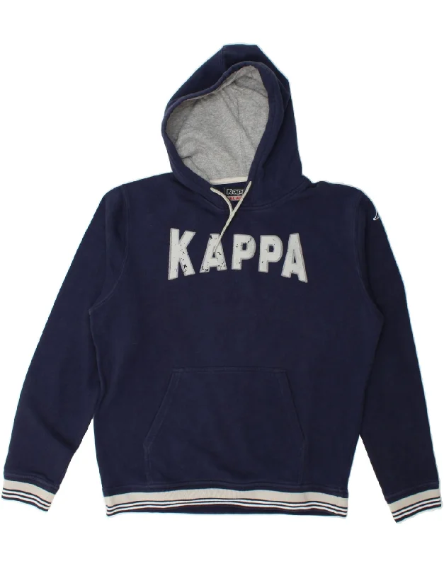 Clearance Sale KAPPA Mens Graphic Hoodie Jumper XL Navy Blue Cotton