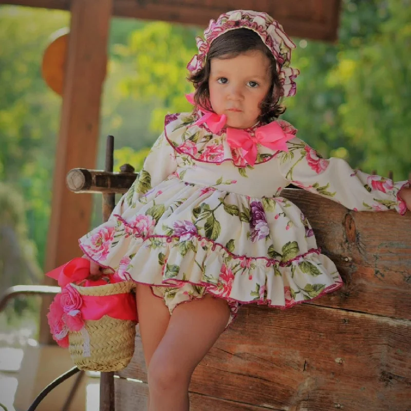Final Sale lace dressFall Ivory Floral Puff Dress