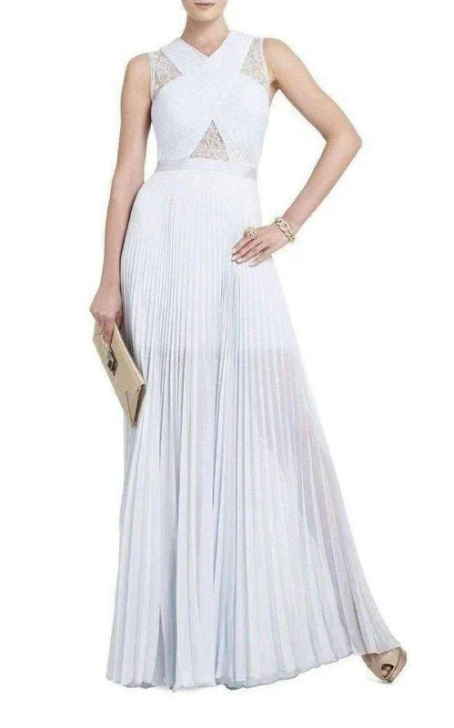 Fantastic Deals A-line dressCaia Crystal Blue Chiffon Pleated Dress