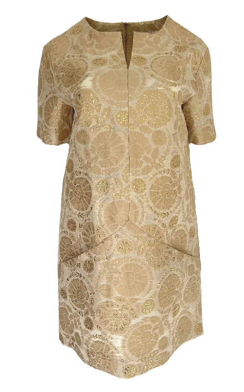 Year-End Clearance summer floral dressMetallic Jacquard Egg Silk Dress