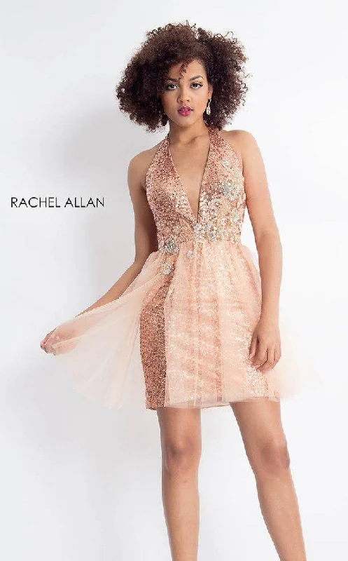 Anniversary Sale statement dressRachel Allan Short Halter Homecoming Dress 4602