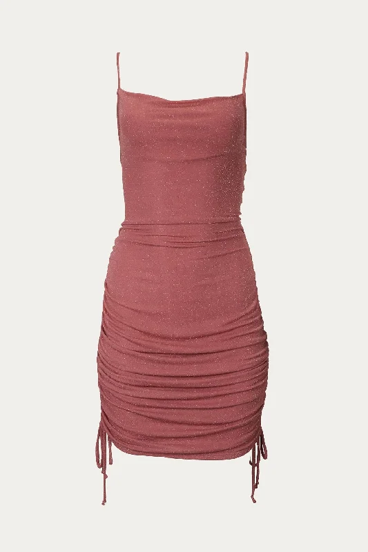 Flash Deals velvet dressRuched Lurex Stretch-Jersey Mini Dress In Scarlet