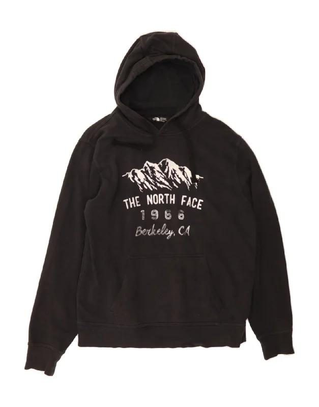 Bargain Bin THE NORTH FACE Mens Graphic Hoodie Jumper Medium Black Cotton