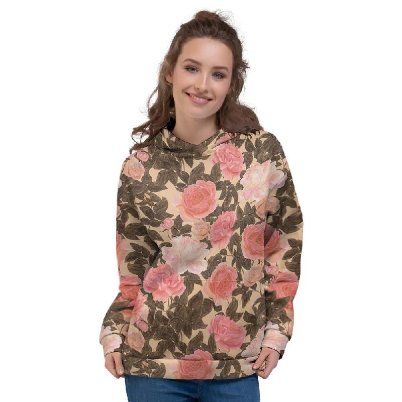 Online Specials Pink Rose Floral Women's Hoodie