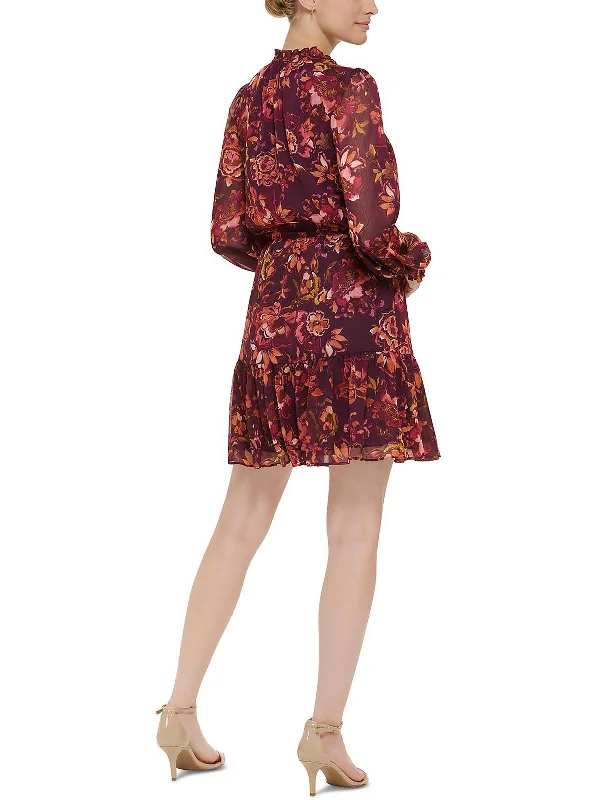 Deal Explosion playful dressPetites Womens Belted Mini Fit & Flare Dress