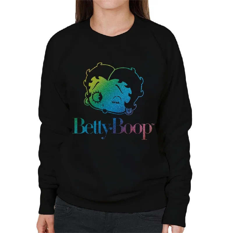Best Deals trendy sports sweatshirtBetty Boop Wink Rainbow Gradient Women's Sweatshirt Best Deals trendy sports sweatshirtBetty Boop Wink Rainbow Gradient Women's Sweatshirt