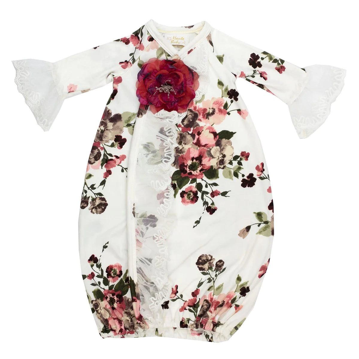 Limited Availability floral wrap dressHaute Baby Antique Charm Gown