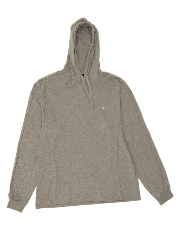 Clearance Event CHAMPION Mens Hoodie Jumper 2XL Grey Cotton