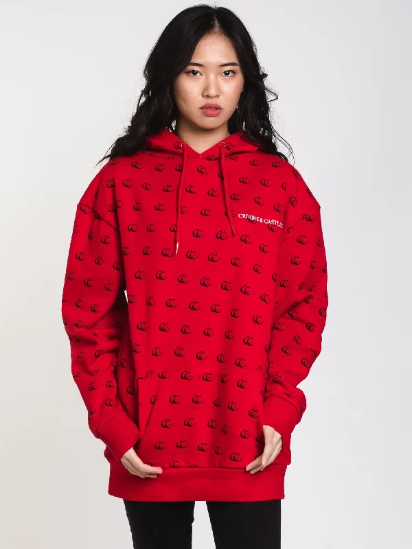 TIME-Limited Offer WOMENS C&C ALL OVER PRINT HOODIE FLEECE - RED - CLEARANCE